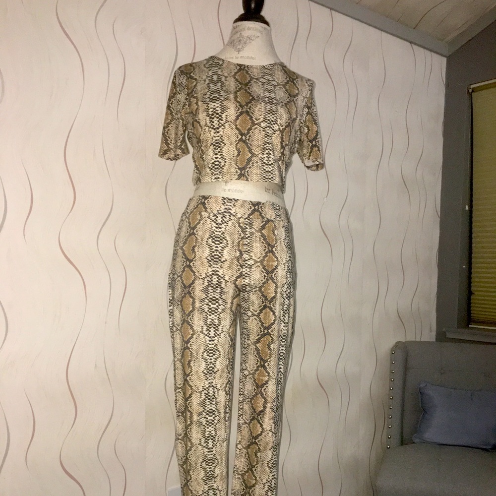 Two piece snake print legging and top